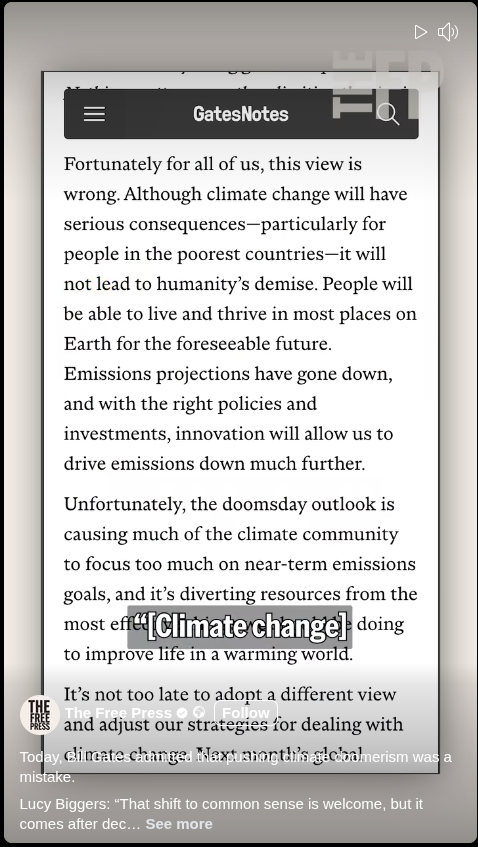 MattJAddison's tweet image. Bill Gates, softens on climate change
facebook.com/reel/711123045…