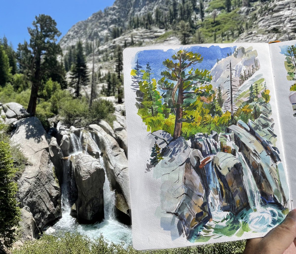 garygeraths's tweet image. 3 week watercolor and ink painting adventure up in the Sierra Nevadas mountains outside of Bridgeport. Beautiful deep canyons, granite walls, sparkling waterfalls and ancient Bristlecone pines…loved painting up in the cool weather and fresh air.