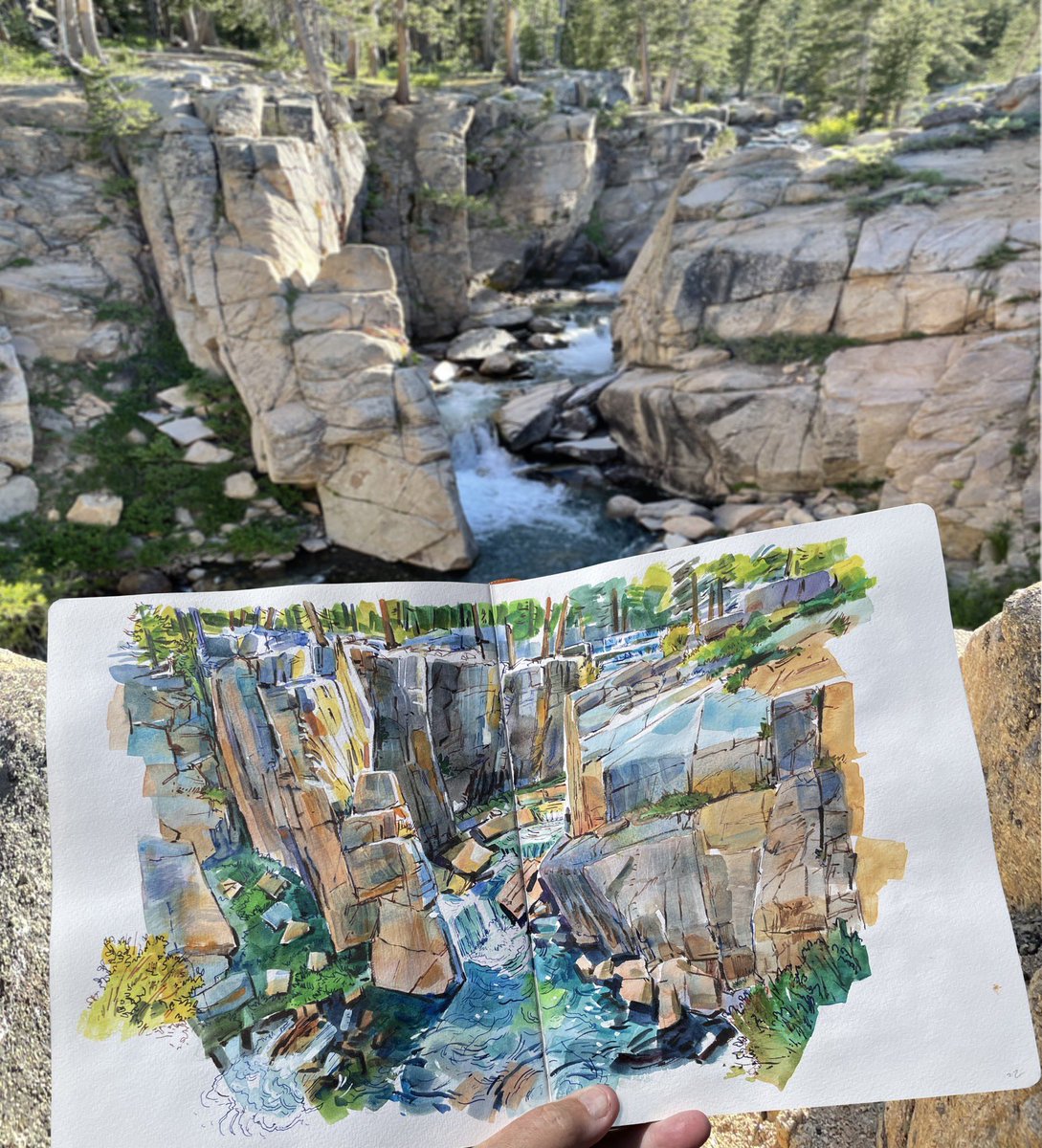 garygeraths's tweet image. 3 week watercolor and ink painting adventure up in the Sierra Nevadas mountains outside of Bridgeport. Beautiful deep canyons, granite walls, sparkling waterfalls and ancient Bristlecone pines…loved painting up in the cool weather and fresh air.