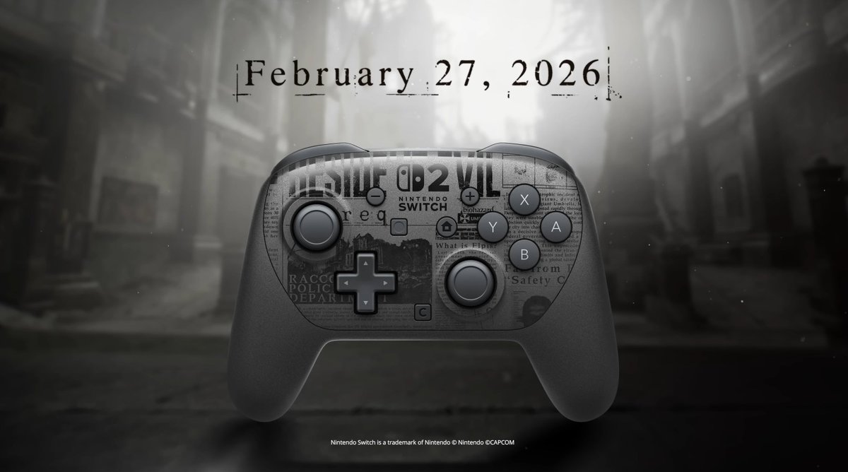 Capcom announced a Resident Evil Requiem Switch 2 Pro Controller!

It will feature a design with in world newspaper articles from the game!