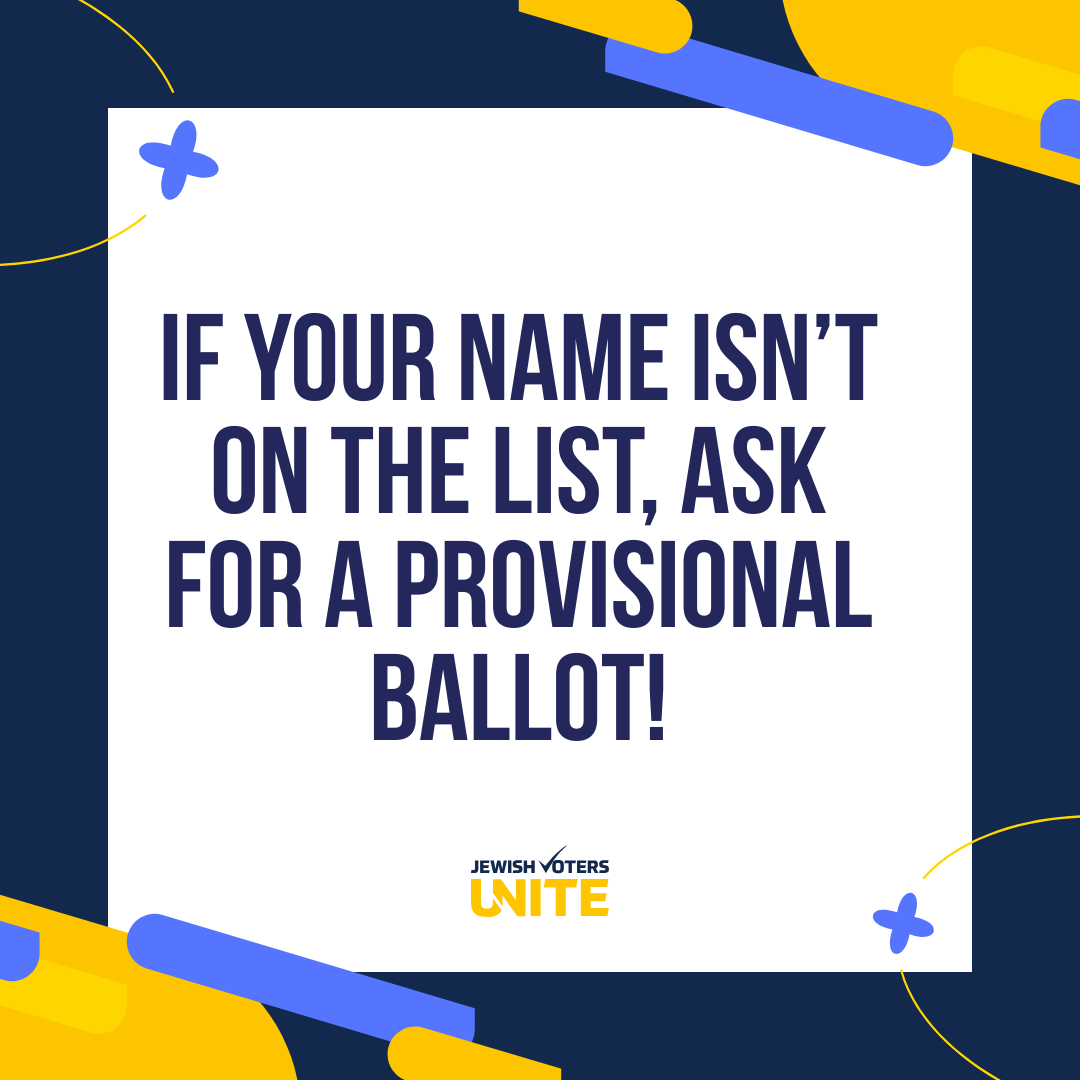 UniteJV's tweet photo. Only 6 days left before the NYC Election!

If your name isn’t on the voter list — DON’T LEAVE.
Ask for a provisional (affidavit) ballot so your vote counts. https://t.co/6HP5YTAqOB
