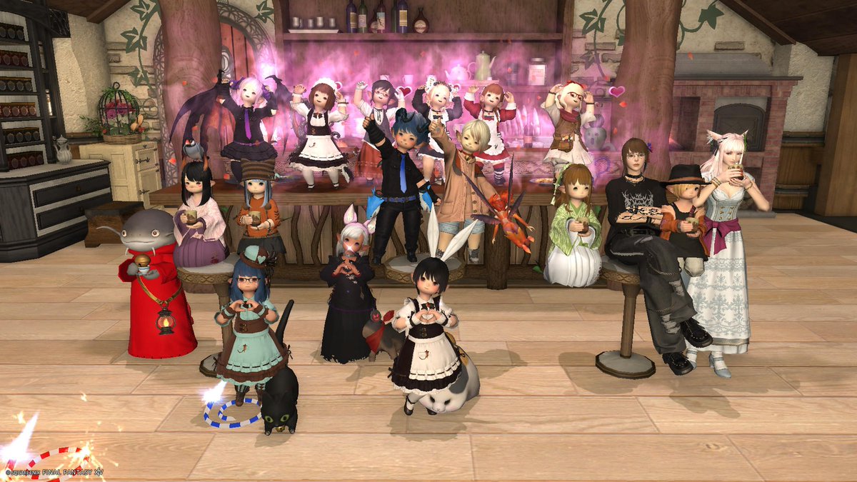 Echigoya_Tboy's tweet photo. ＃おはララ です☀
昨夜は #Blumenfee_Cafe の正式オープンにご来店頂きありがとうございました‼️
そして、がうち様お誕生日おめでとうございます‼️🎉🎂🎉
急遽決まったサプライズに、皆様のご協力感謝申し上げます🥰
再来週営業に向けて改良してみますので、またのご来店お待ちしております🙇‍♀️
＃FF14 https://t.co/bWSLusuip2
