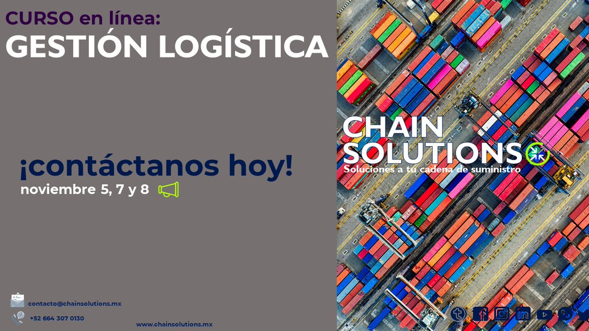 Este curso te enseñará los fundamentos sólidos en gestión logística; también te brindará herramientas prácticas para optimizar procesos en la cadena de suministro ¡Inscríbete ahora mismo y prepárate para revolucionar tu futuro profesional! 📈💼 #GestiónLogística #ChainSolutions