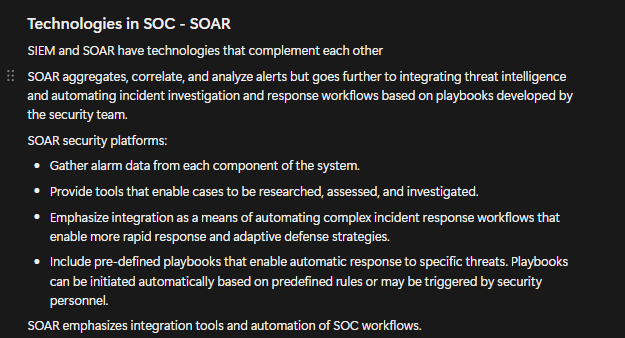 chukwupg's tweet image. #Day67 of #100DaysOfCybersecurity

Continuing my Cisco CyberOps Associate studies today, I explored more key areas in Module 2 that dive deeper into how a SOC operates.

I learned about:
🧠 SIEM Technologies - how they collect, correlate, and analyze security events in real time.