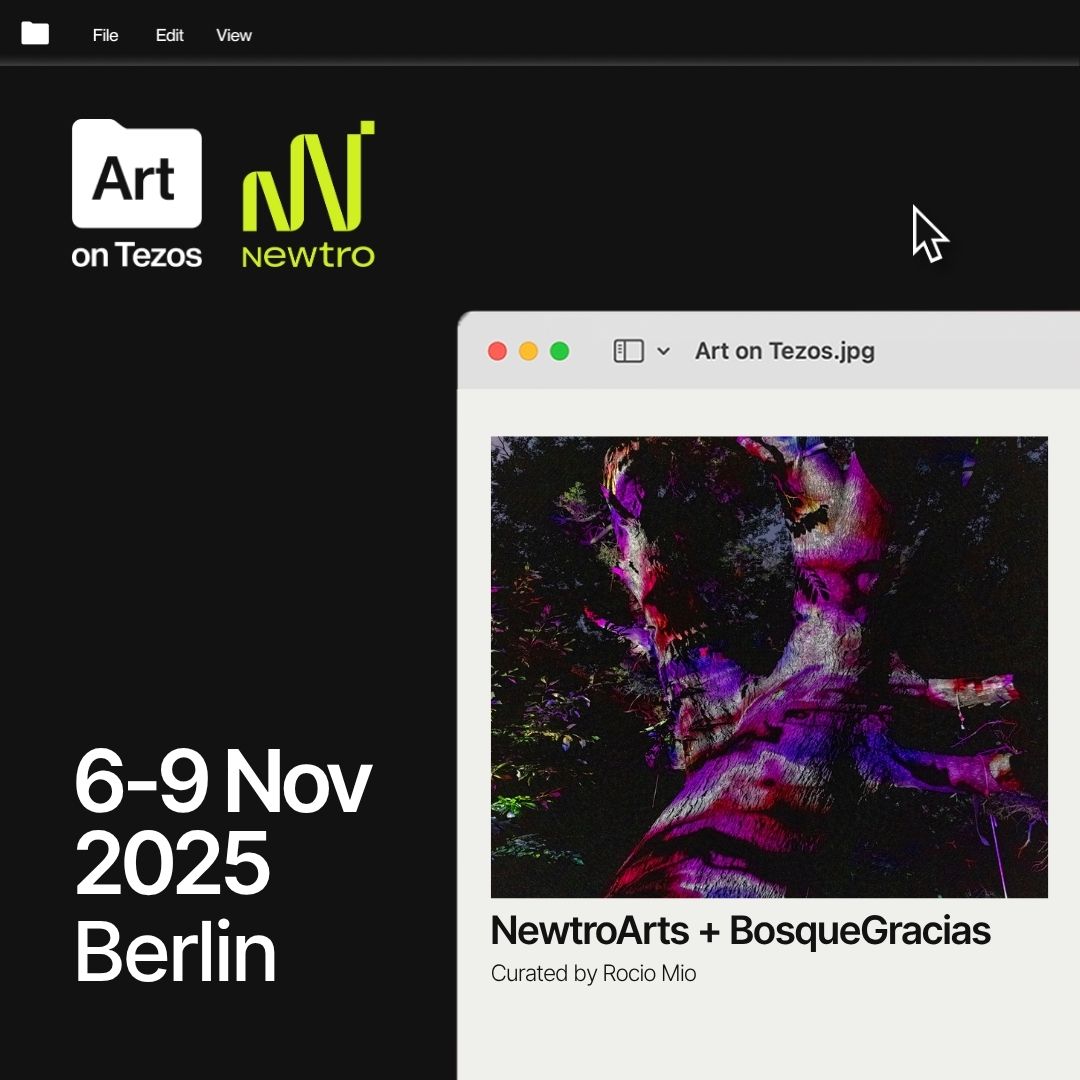 Newtro + <a href="/BosqueGracias/">Bosque Gracias 🌳 Art Residency</a> will be part of Art on Tezos: Berlín, with a special curation by <a href="/rociomiobosque/">Rocio Mio</a>!

<a href="/artontezos_/">Art on Tezos</a> brings together artists and collectives from around the world to explore how blockchain is shaping creative ecosystems, bridging online culture with physical