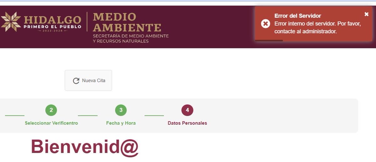 isolguinr's tweet photo. @medioambiente_H No he podido concretar la cita el sistema me envía un mensaje de error y de ahí no avanzo. ¿Qué puedo hacer? Porque en los verificentros me dicen que es obligatorio acudir con cita https://t.co/tCnUQUA1nl