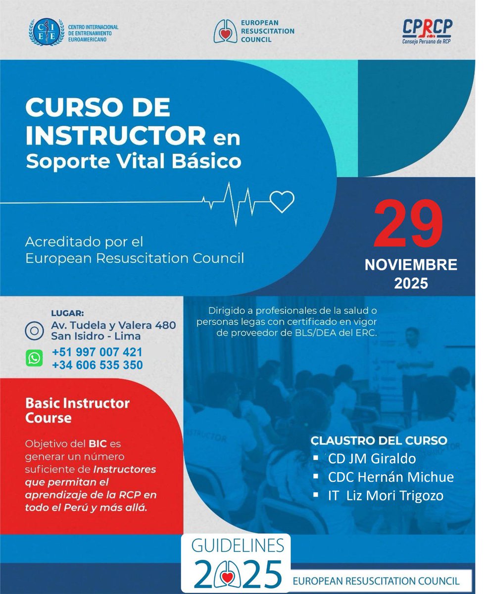 Curso  oficial del ERC, con las guías 2025 del ERC.