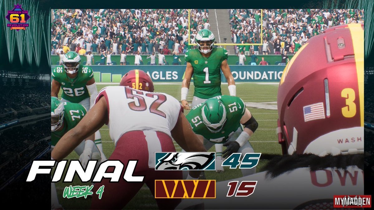 W! 🦅🔥 The 3-0 Commanders? Not anymore. Philly dominates in the Linc!

#FlyEaglesFly