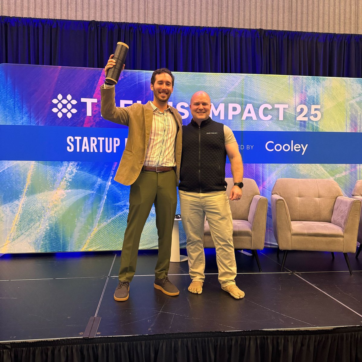 trellisgroup_'s tweet image. 🥁Congratulations to @DexmatInc, winner of the Startups to Watch Finals and officially crowned Trellis Startup of the Year! 🎉 DexMat creates a lighter, stronger, flexible alternative to metal with lower footprint. 
#TrellisImpact #StartupsToWatch
