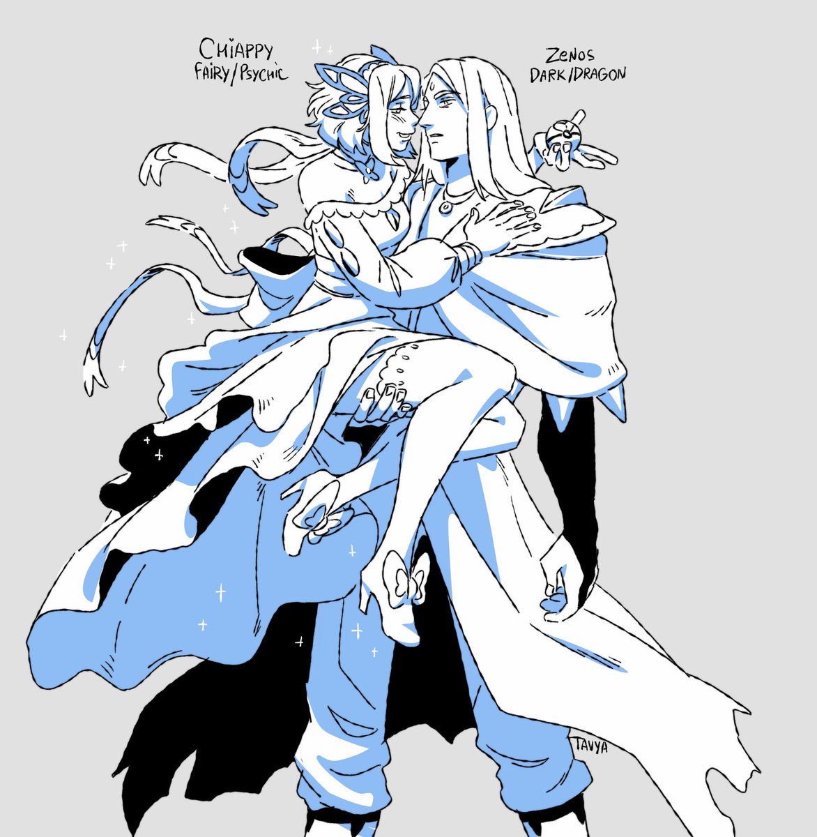 Chiappy and Zenos as pokemon trainers