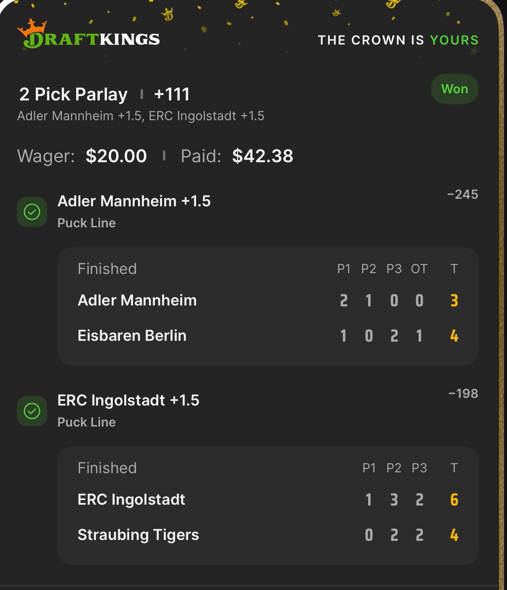 MrHockeybets22's tweet image. Another early cheese cashes! Winnable got this one though. 🍻🍻🍻🍻
#Banesquad #Thetable