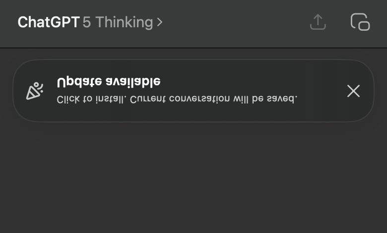 upsidedown chatgpt update?
