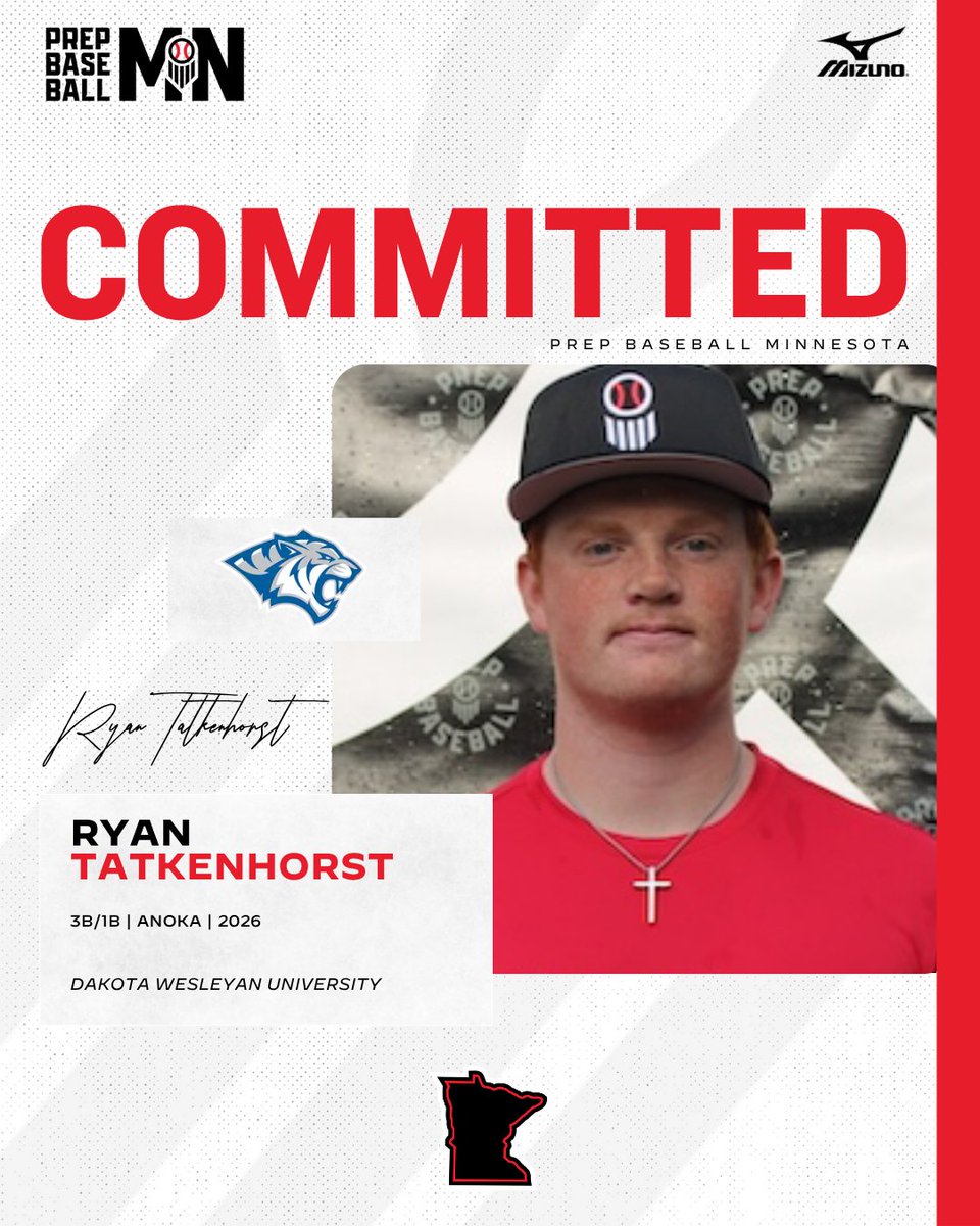 𝗖𝗢𝗠𝗠𝗜𝗧𝗠𝗘𝗡𝗧 𝗪𝗔𝗧𝗖𝗛 🎓

Ryan Tatkenhorst (2026, 3B/1B, Anoka) commits to Dakota Wesleyan University.

ᴘʀᴏꜰɪʟᴇ
loom.ly/V2xnjho

<a href="/RTatkenhorst/">Ryan Tatkenhorst</a> ✖️ <a href="/DWUBaseball/">DWU Baseball</a>