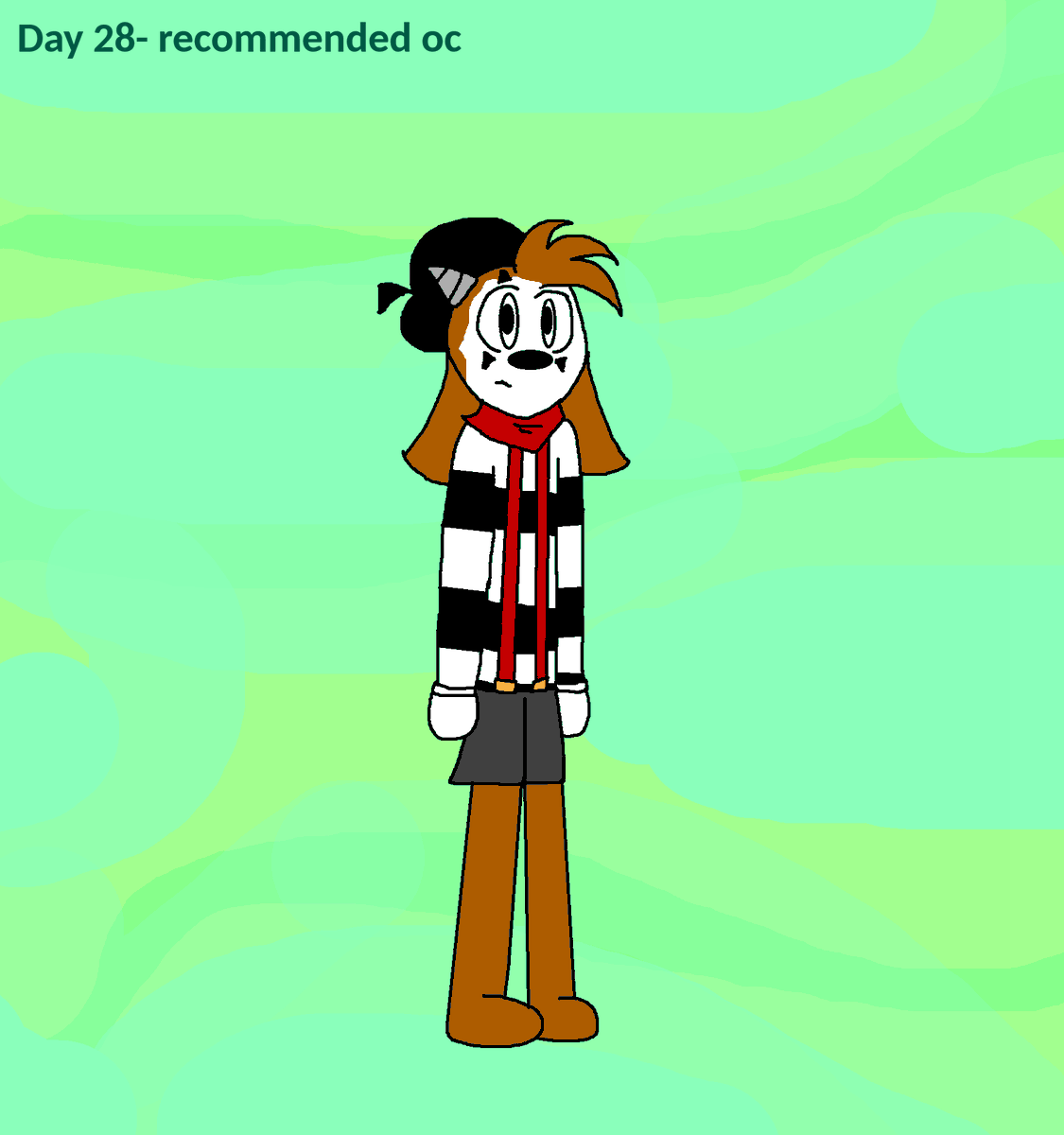 #Toonturftober 
Day 28: recommended oc
Ozzy the mime is by @BobShinanigan