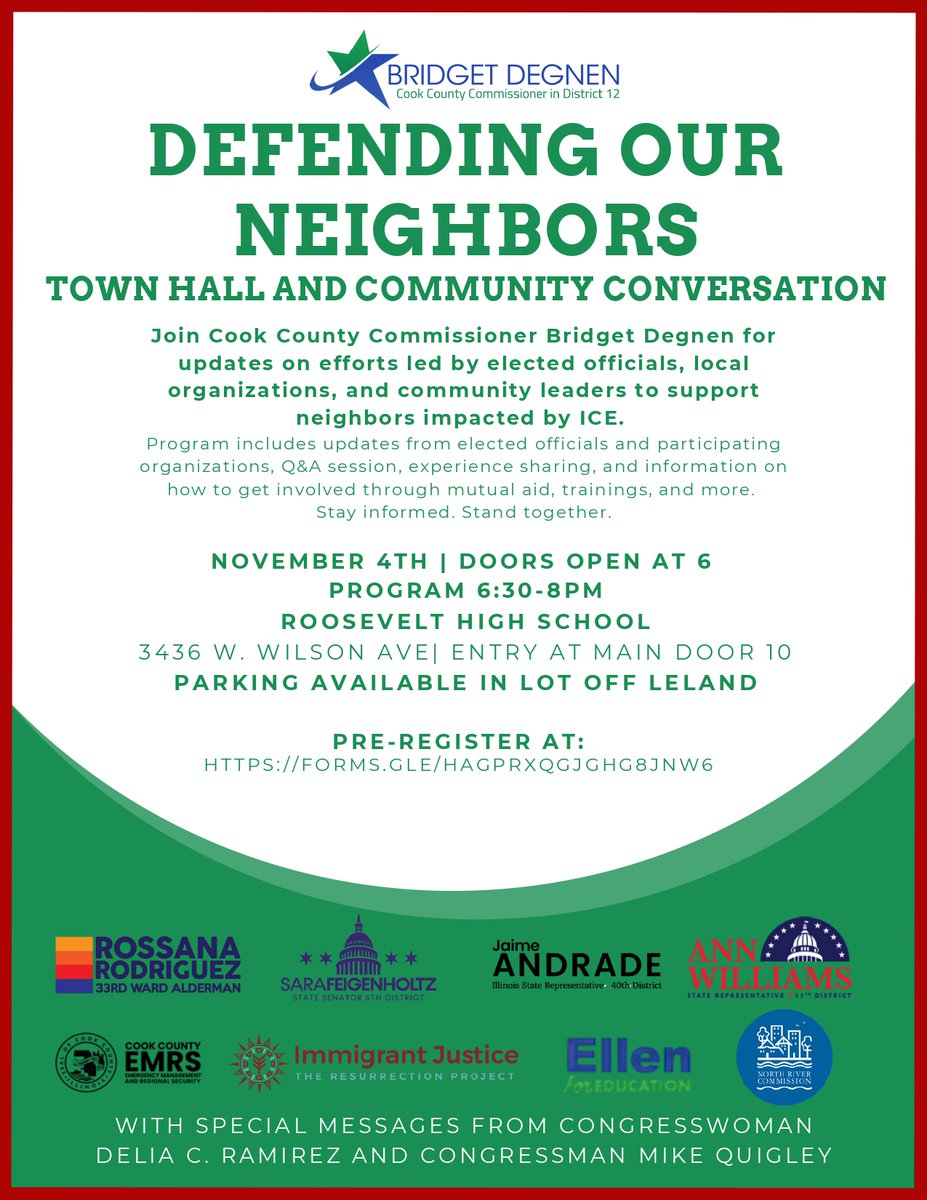 Join us next Tuesday, November 4th for <a href="/BridgetDegnen/">Commissioner Bridget Degnen</a>'s Defending Our Neighbors Town Hall, where you can learn more about the ongoing efforts to protect our community.