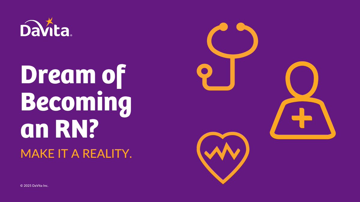 💜 Want to be a Registered Nurse? Start with DaVita! Gain hands-on experience and clinical skills. ✨ Your future in nursing starts here. Apply now at ow.ly/SLQH50Xk4sR ✨ #PatientCareTechnician #DaVita #NursingPathway #NursingCareer