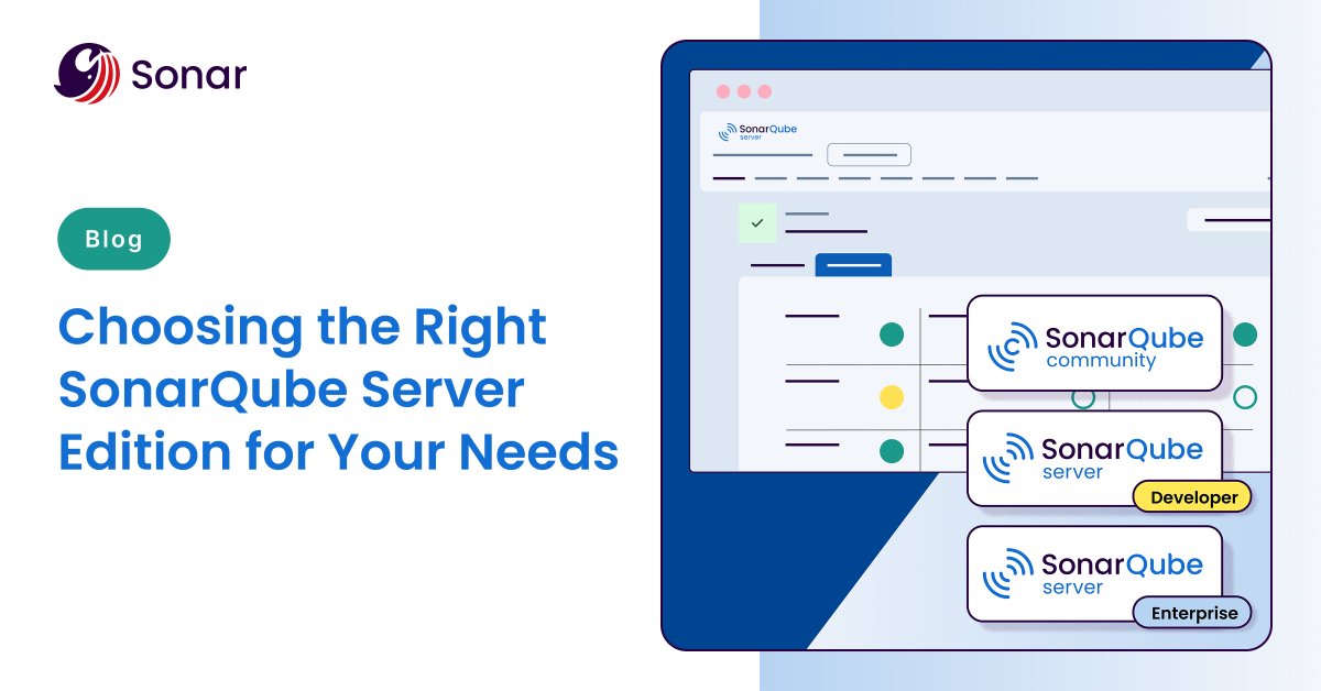 SonarSource's tweet image. Community? 🧑‍💻 Developer? 🛡️ Enterprise? 📈 Data Center? 🚀

Determine which #SonarQube Server edition is right for you. Our latest blog post breaks down key features, security, and scale for each edition. Find your perfect fit! 👉 bit.ly/4nsO0ok

#SonarQube #DevOps
