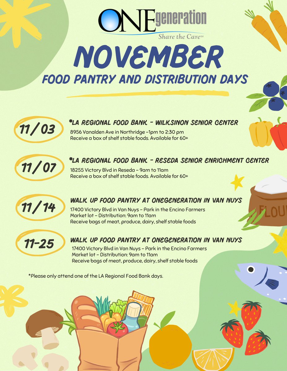 <a href="/ONEgenCares/">ONEgeneration</a> Food Bank &amp; Mobile Food Pantry will continue to operate and work alongside community partners to expand capacity and access to meet the growing need during this challenging time.  Please click on link to read our full statement. conta.cc/4oiqADA