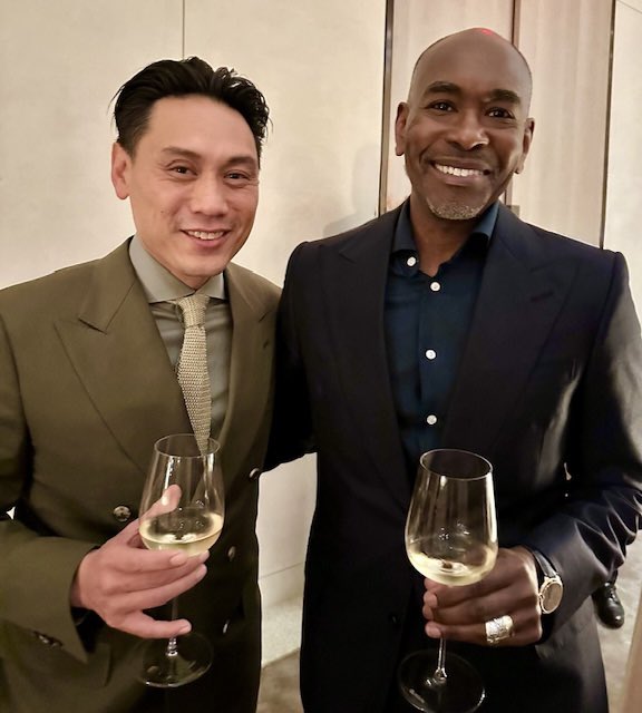 Last night: seen at the 
<a href="/PrincessGraceUS/">Princess Grace Fdn.</a>  cocktail reception…apparently Jon Chu and Paul Tazewell first met through the Princess Grace Foundation USA — Paul was a scholarship recipient — and Jon later brought him on to design the costumes for “Wicked”! A very good decision as