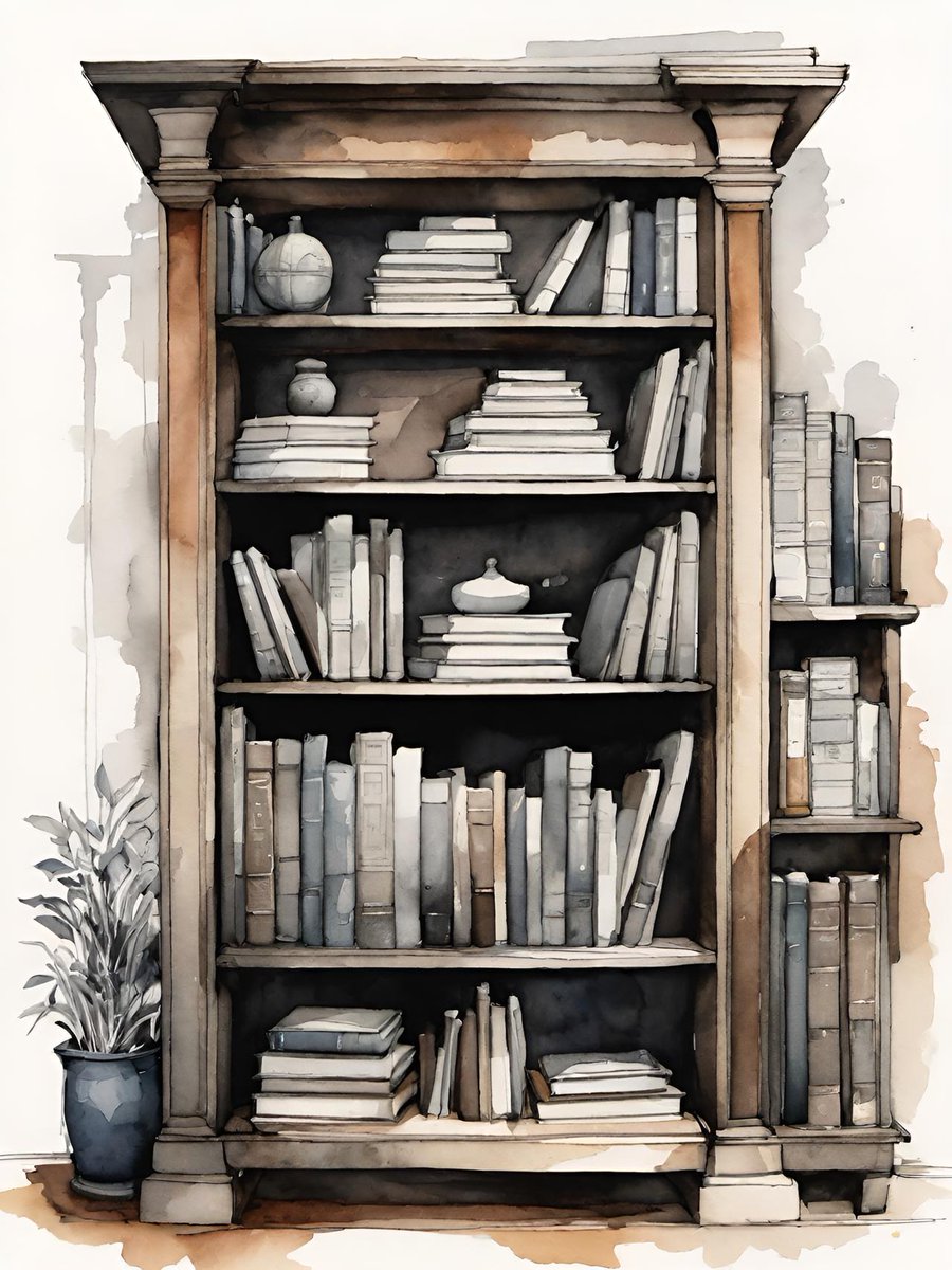 DachmanArt's tweet image. Stories in Stillness
#bookarts #books #library #librarylife #vintagevibes #AI #aiart #watercolor #literaryarts #bookcase #readingcorner #classicstyle