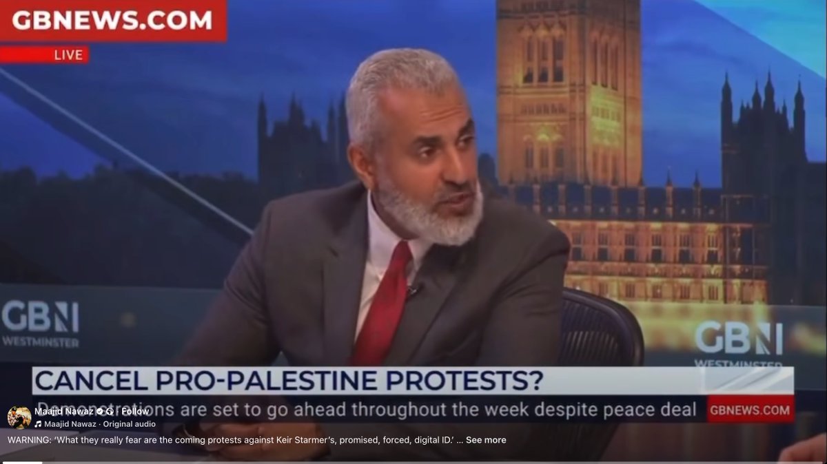 WARNING: ‘What they really fear are the coming protests against Keir Starmer’s, promised, forced, digital ID.’ - Maajid Nawaz

Pro-Pally's "cracked record" protests being used by Starmer government to ban all demos...

<a href="/PSCupdates/">Palestine Solidarity Campaign</a>  

facebook.com/share/v/1B4m4s…