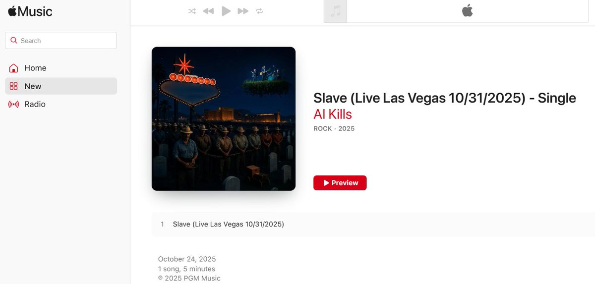 "Slave (Live Las Vegas 10/31/2025" now available at Apple/iTunes: music.apple.com/us/album/slave… #NewMusic #Live #AI ...