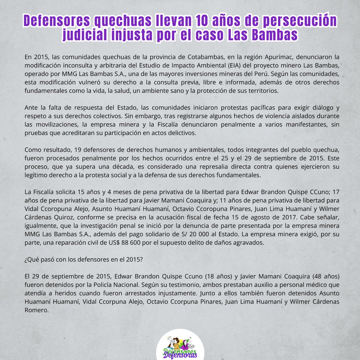 Defensoras y Defensores del Perú tweet media