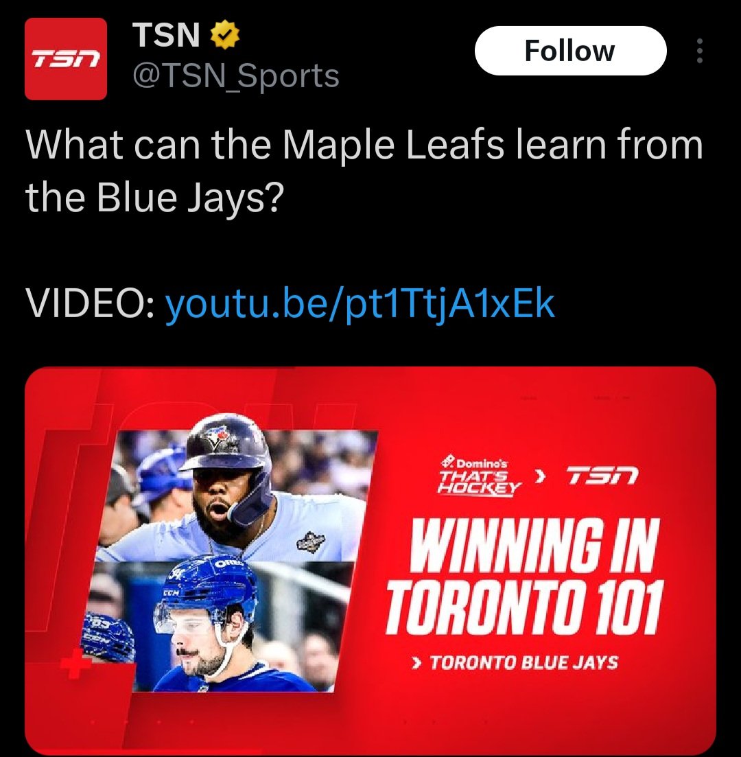 This is the least surprising story ever from TSN.

Honestly disappointed in the TSN staff for not asking this question sooner.
#TorontoSportsNetwork