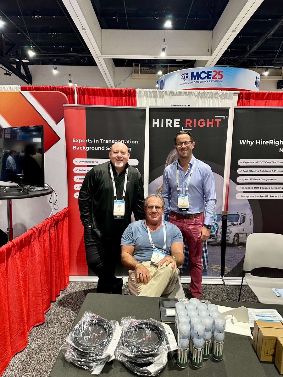 HireRight's tweet image. No detours here,  just direct routes to better hiring! 

We had a great time connecting with industry leaders and trucking professionals to talk about smarter, safer hiring on the road ahead. 

#ATAmce26 #BackgroundScreening #Hiring