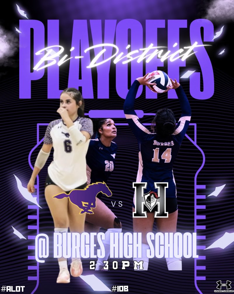 PLAYOFFS START NOW! 💥 Your Lady Mustangs take on Hanks in the Bi-District matchup tomorrow at 2:30PM! Let’s pack the stands and bring the energy! 💜 #IOB #ALOT <a href="/Burges_Mustangs/">Burges_Mustangs</a> <a href="/CMarenco08/">Christina Marenco</a> <a href="/Fchavezeptimes/">Felix Chavez</a> <a href="/jason_yturralde/">Jason Yturralde</a> <a href="/EPISDathletics/">EPISD ATHLETICS</a>