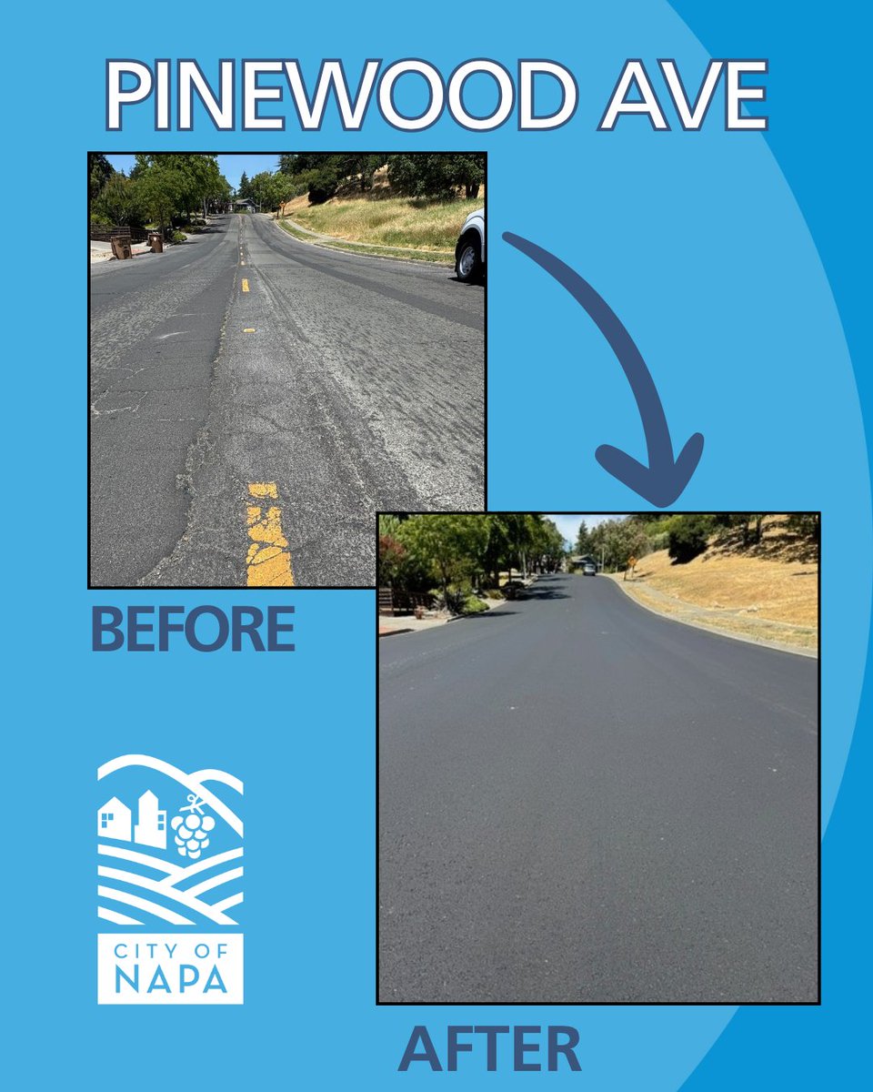 [para español👇] Paving Crews were hard at work this summer! Here's some of the paving work completed in the Browns Valley and South Napa area including: Lynn Drive, Pinewood Drive, Arden Way, Larkin Way, Westminster Court, and Sousa Lane.

—

¡Los equipos de pavimentación