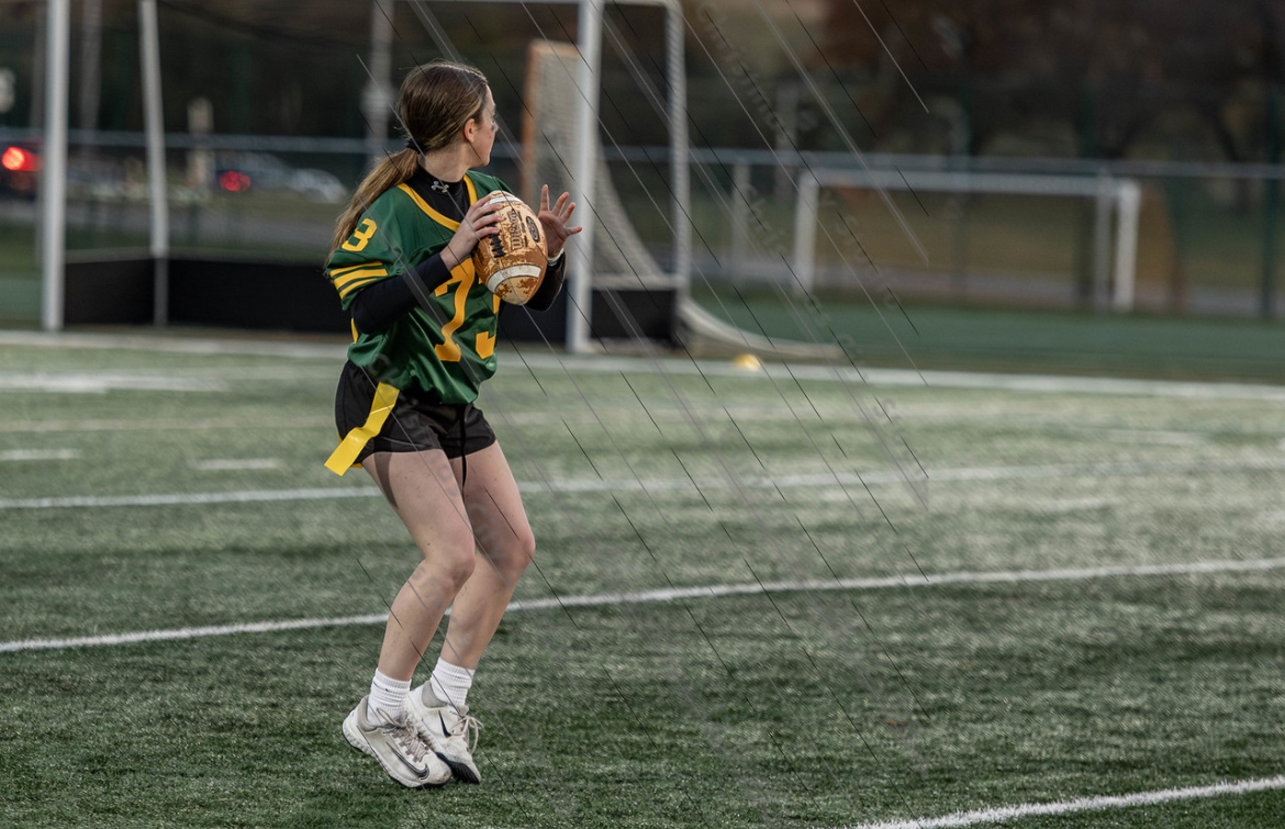 SageCanavan2027's tweet photo. Had a great time playing QB and serving as a captain in my high school’s Powder Puff game! It was awesome to lead the team and compete against the seniors in a fun and competitive game. @NHHS_Lions #leadership #captain #powderpuff #Juniors https://t.co/OrxL13nq90