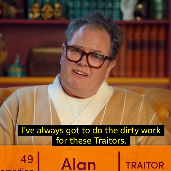 the_traitors_'s tweet image. Alan is sensational 😂 #TheCelebrityTraitors