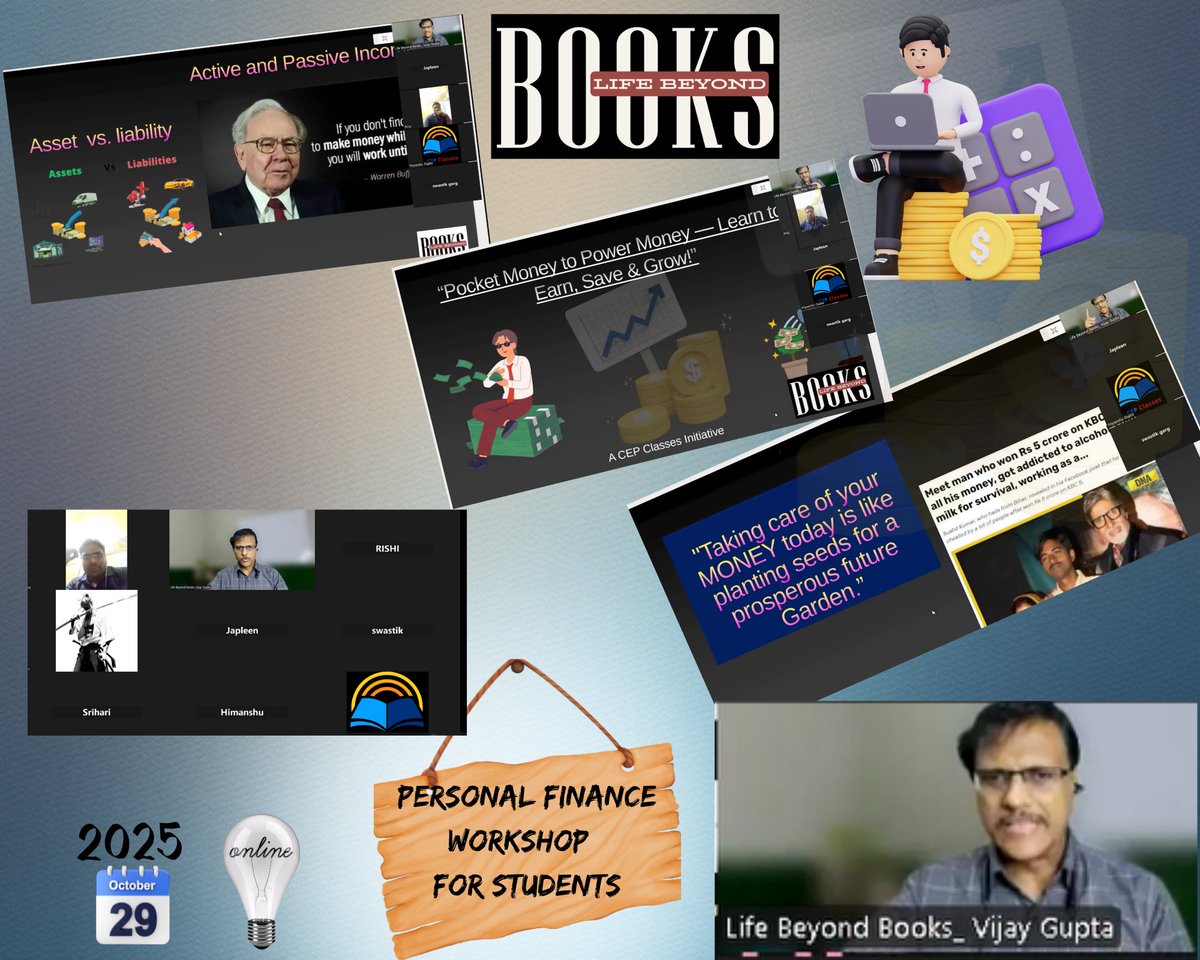 cep_classes's tweet image. 💡 Yesterday, our students took their first step towards financial freedom!
in &quot;Pocket Money to Power Money&quot; workshop 🚀
Financial Literacy is not taught in school/colleges but it should be. 
Join our WhatsApp Channel lnkd.in/gtXJNAYb
#FinancialLiteracy #finance #money