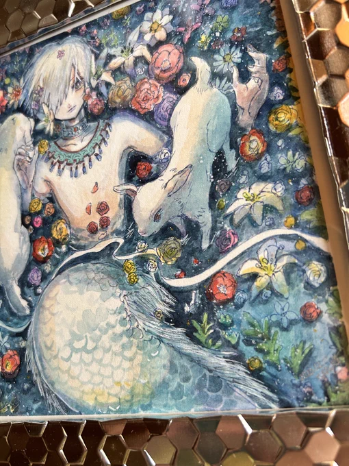 眠らせてたこのイラスト販売します…! 150角で額装した作品です!見応えあるので是非…!!