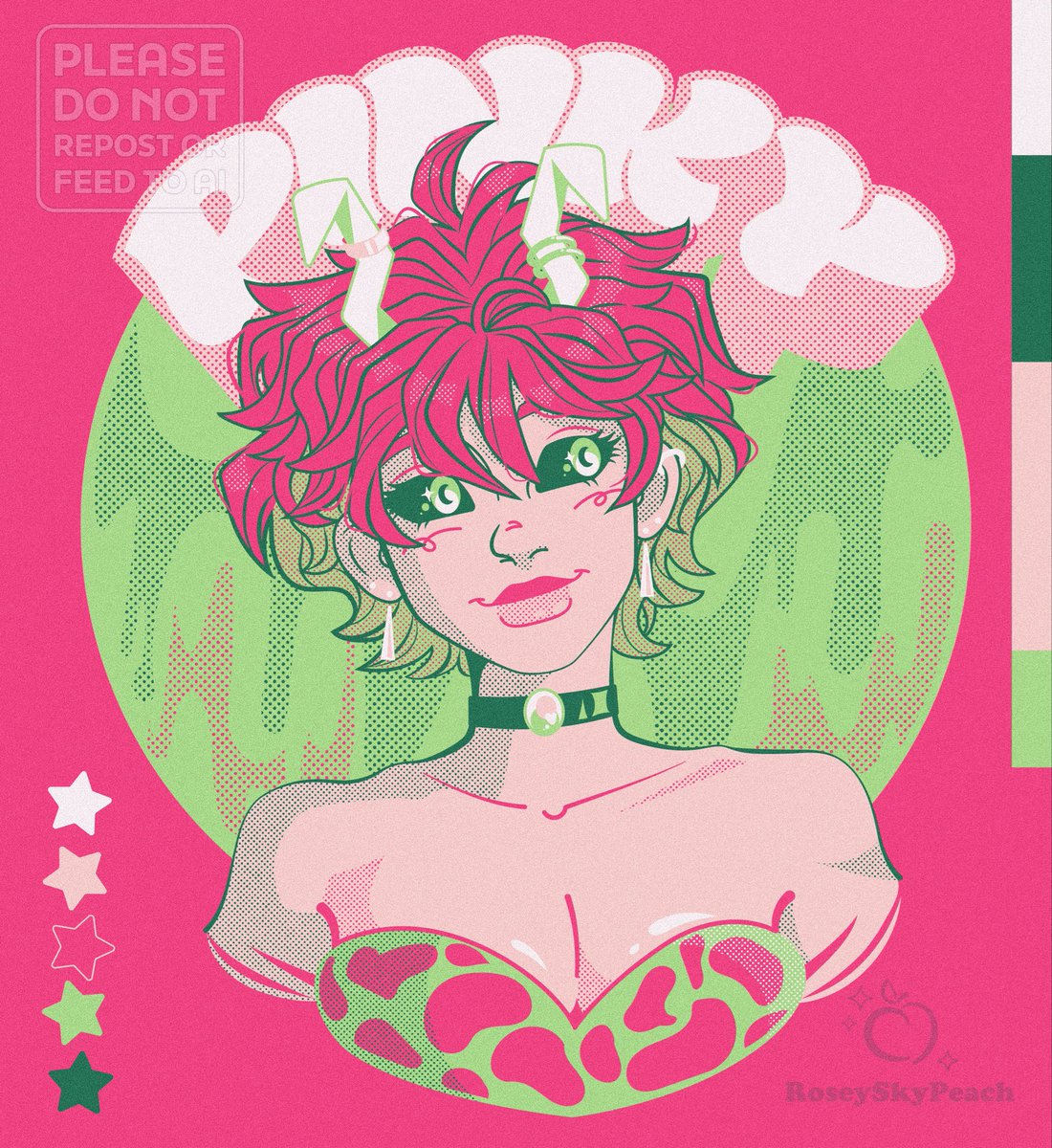 RoseySkyPeach's tweet photo. Mina Ashido with color palette 24.  She turned out super cute and all drawn on company time 😎 #MyHeroAcadamia #colorpalettechallenge https://t.co/jDxDCTXdls