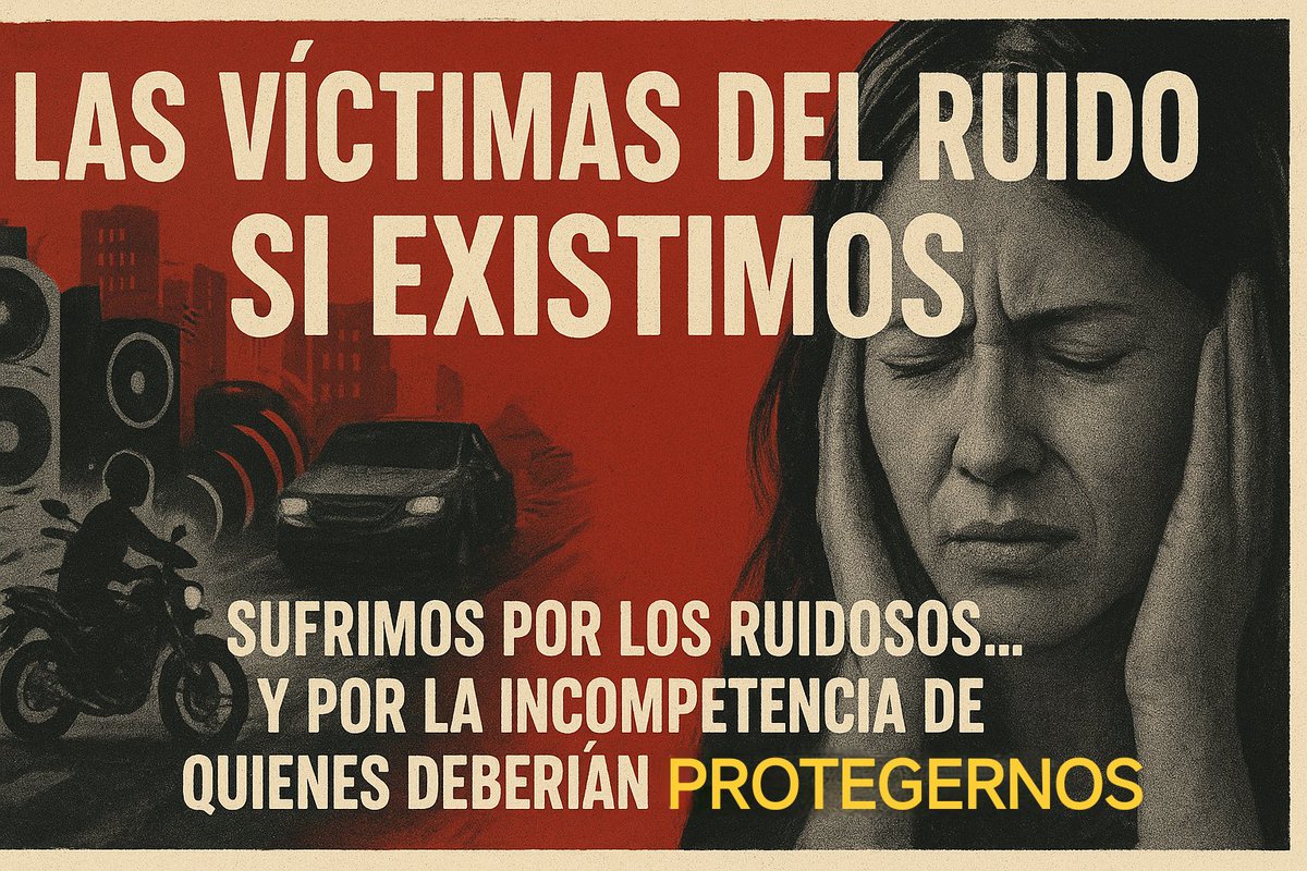 ERuidosos's tweet photo. No son quejas, es que estamos perdiendo nuestra salud.
El ruido  enferma, altera, y destruye la convivencia.
💬 Exigimos respeto, empatía y acción https://t.co/jRugn1dMU8