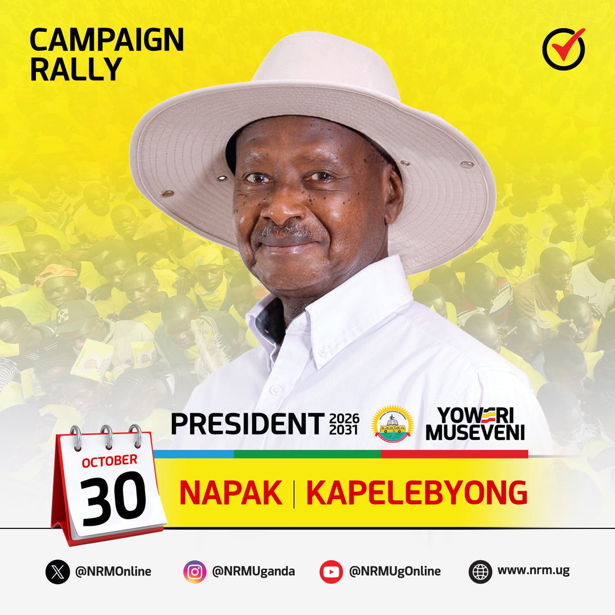Today's rally will be in Napak and Kapelebyong. #ProtectingTheGains.