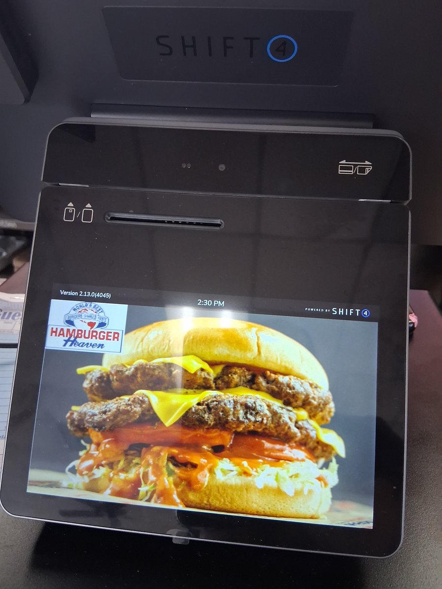 TuckerShift4's tweet photo. A Birmingham Favorite, Classic &amp; Staple (the Trifecta), Hamburger Heaven has now entered the 21st Century (and a little beyond) with @SkyTabPOS by @Shift4! They have many new capabilities that they never even knew were possible. #TeamFour #BoldlyForward https://t.co/WeAkKgGeMh