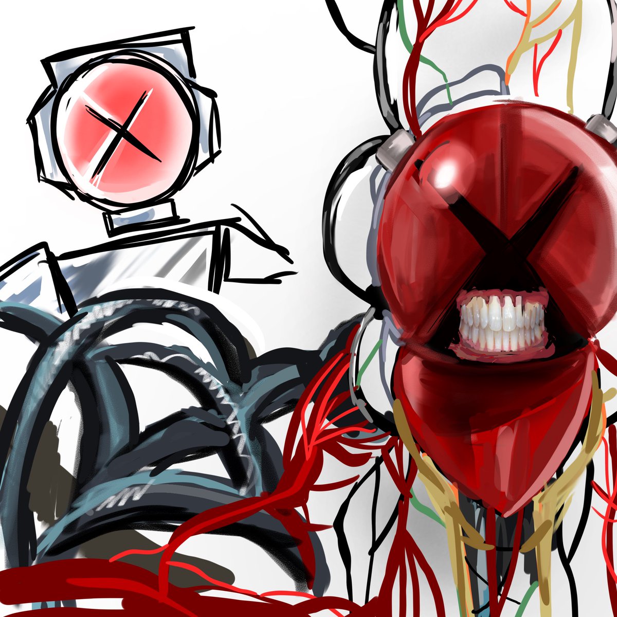 Blisterdose's tweet photo. IWas drying to draw a cute killdroid and I didn’t like it and I got very mad #dieofdeath #killdroid https://t.co/BhXjYgp4Od