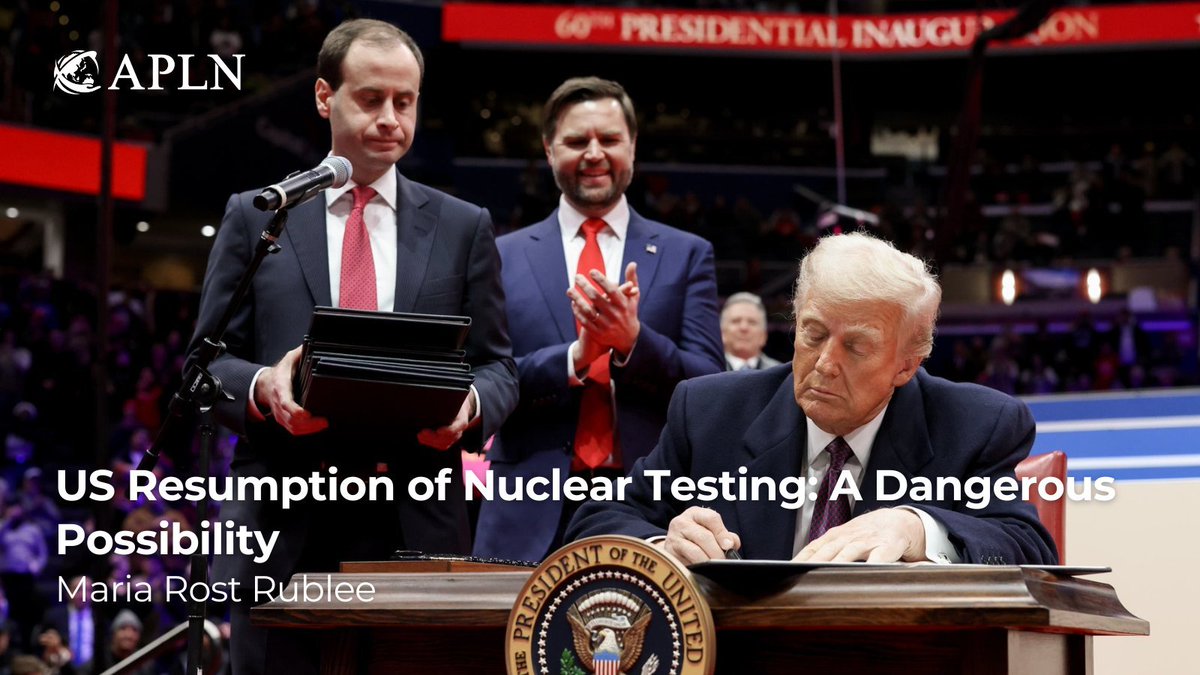 #ICYMI In this APLN <a href="/koreatimescokr/">The Korea Times</a> column, <a href="/mariarostrublee/">Maria Rost Rublee</a> warns that the potential resumption of US nuclear testing under the #Trump administration would severely undermine the global nuclear nonproliferation regime, destabilise regional security and further erode