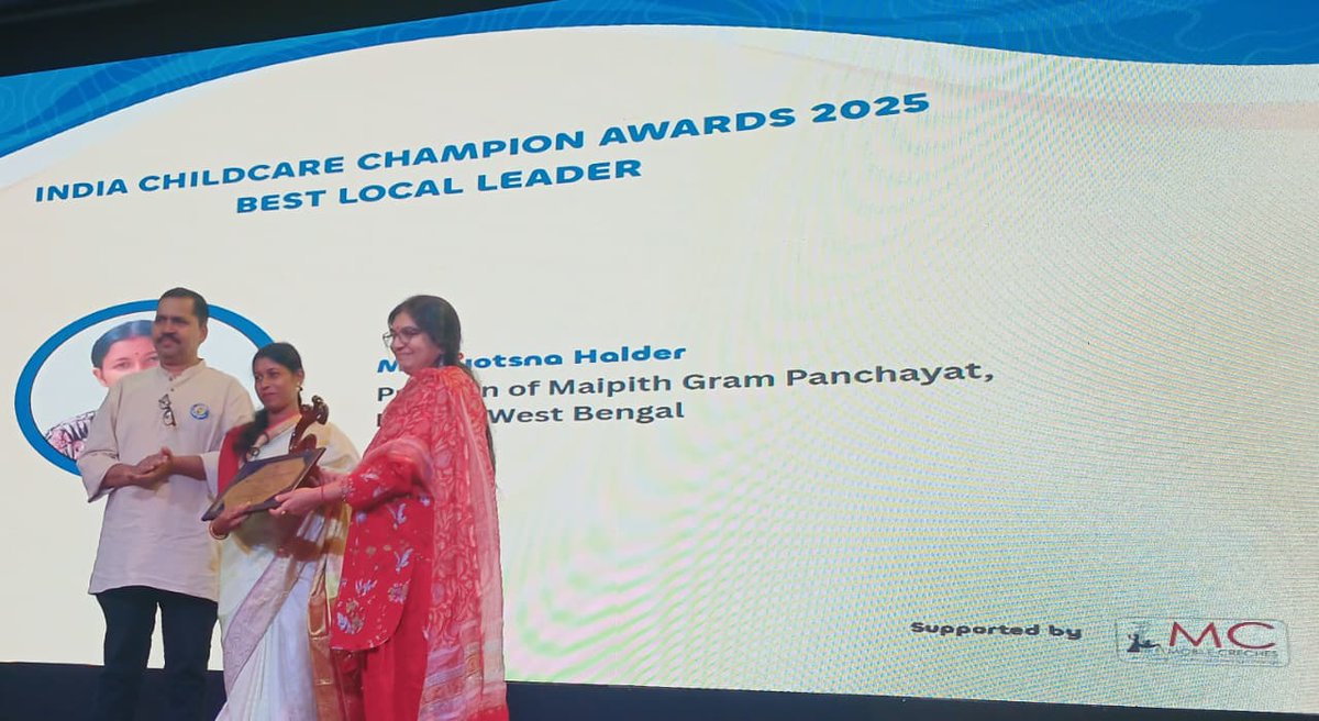 cini_india's tweet photo. Proud moment for #cini 💚
From the #Sundarbans, elected representative Jyotsna Halder wins the #ICCA2025 , for her leadership in #childdrowningprevention.
Through #TheCINIMethod, community-led “KAVACH” centres—WHO-backed &amp; supported by #ICMR &amp; #TGI—are protecting children. https://t.co/7OMXmq89hV