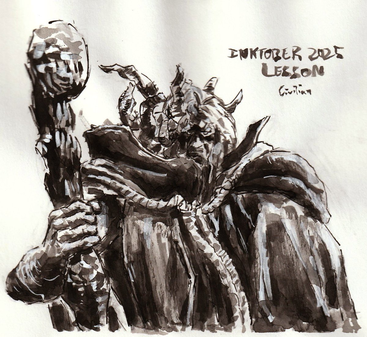 Civilian_upload's tweet photo. Inktober 2025: Lesson https://t.co/TkXOV7C8je