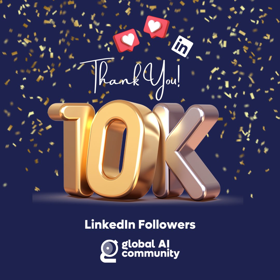 GlobAICommunity's tweet image. 🎉 We just hit 10,000 followers on LinkedIn.

What started as a small group of AI enthusiasts has grown into a global community of learners, builders, and innovators, all connected by one shared goal: making AI accessible and impactful for everyone.

To every chapter lead,…