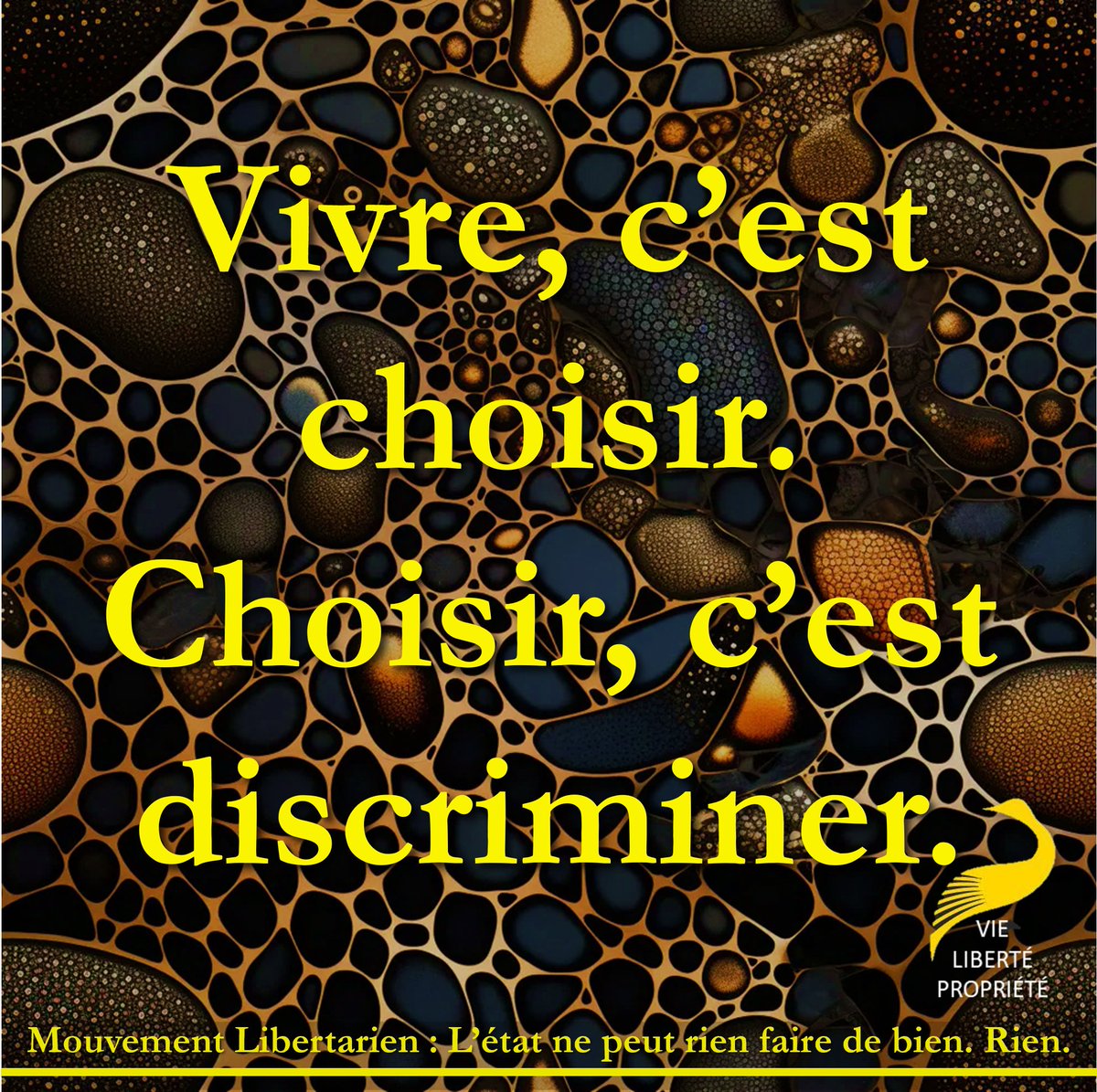 Vivre, c’est choisir. Choisir, c’est discriminer.

#Sécession #Décentralisons #Libéralie #Anarcapie #Ouste #Batisseurs #RePossession
aucoeurdelaliberte.fr