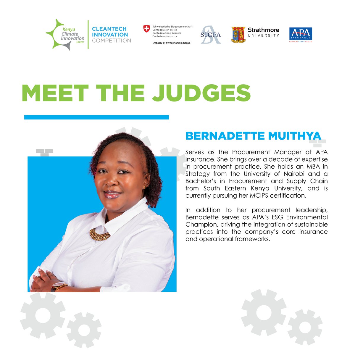 KenyaCIC's tweet photo. The #CleantechInnovationCompetition2025 finals are happening today at The Edge Convention Centre, Nairobi! We’re excited to introduce the panel of distinguished judges who will be evaluating the Top 6 finalists and their transformative cleantech innovations https://t.co/umKoealUBG