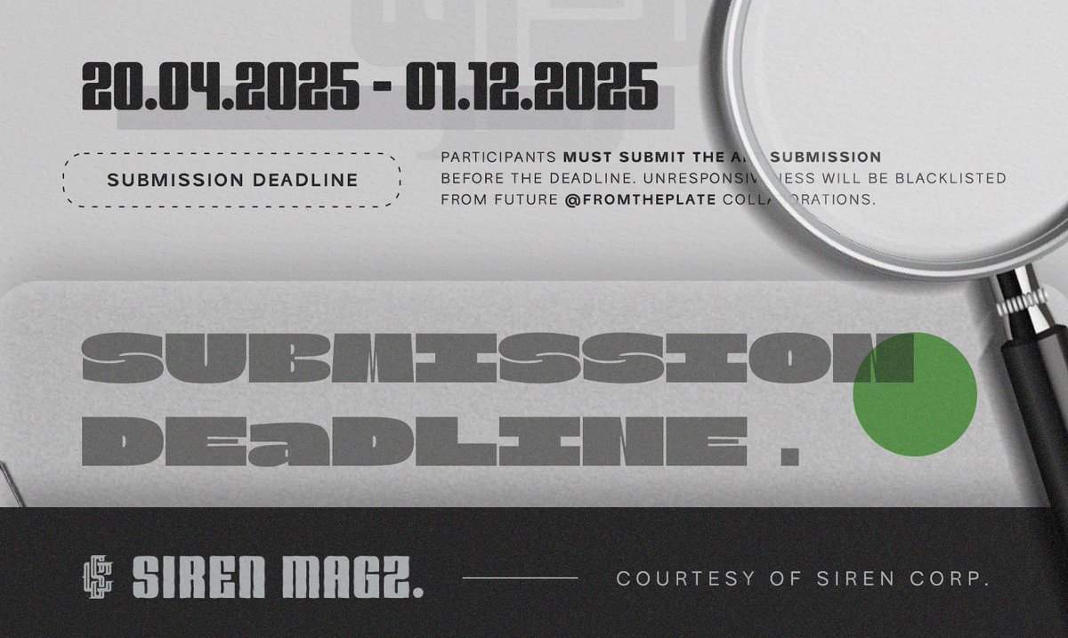 fromtheplate's tweet image. ㅤ
📝 COLLECTION FORM———Dear our heartful candidates, through a long wait, we are here to finally collect each of your submission. 

Please do note that this form will be closed until 01/12/2025! So please be mindful of the date! Best of luck!

FORM: forms.gle/QWSvLNYtrsW1Nm…
ㅤ