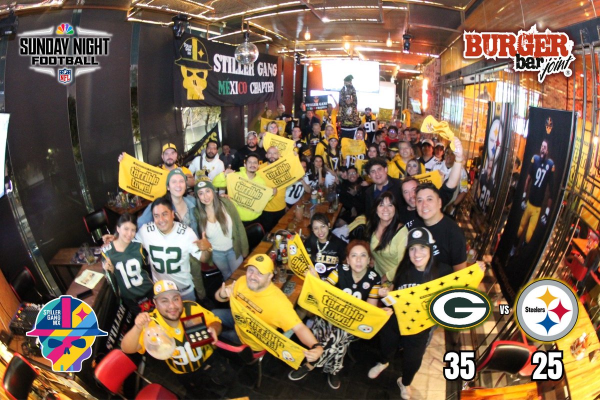 Afición Steelers 🏈

Semana 8 Temp 2025 vs Packers 🖤💛
Nos vemos en Burger Bar Joint Universidad 

<a href="/LosSteelers/">Steelers en Español</a> <a href="/AlvaroNFLMartin/">Álvaro Martín</a> <a href="/estebannmacias/">Esteban Macías</a> <a href="/ArturoCarlos/">ARTURO CARLOS</a>
#HereWeGo    #Steelers #BBSG #BBSGMX #BangBangStillerGang💥💥💀🇲🇽