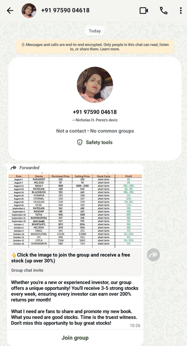 crossthewords's tweet photo. Anybody interested in losing money in stock market and making this person rich can message directly and join his group.

@SEBI_India @SEBI_updates

#ScamAlert #ScamInvestment #fraud https://t.co/rsHDieZwEd