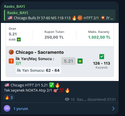 raskolnikovrmn's tweet photo. #NBA 🇺🇸🏀 Üçlümüz 3.89 ✅
🇺🇸 Chicago HTFT 2/1 5.21 ✅
Nokta atışı Tercihler @OrkunSansBayi Bayi grubunda 
devam ediyor sallama değil hepsi analiz eseridir 🎯
Futbol ⚽️dan sonra artık Baskette 🏀de #Rasko yazar onlar oynar ✅
👉https://t.co/oNFzC74qY9 ✍️ https://t.co/kdmxG849Hl